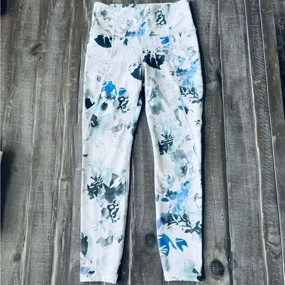 Athleta White Floral Active Lounge Yoga Leggings XS